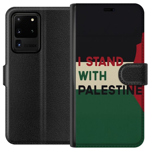 Samsung Galaxy S20 Ultra Plånboksfodral Stand with Palestine – solidaritetsdesign med starkt budskap