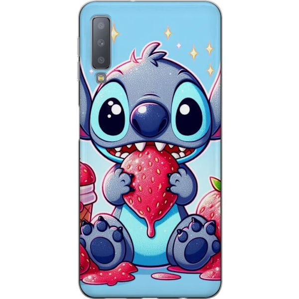 Samsung Galaxy A7 (2018) Läpinäkyvä kuori Strawberry Stitch