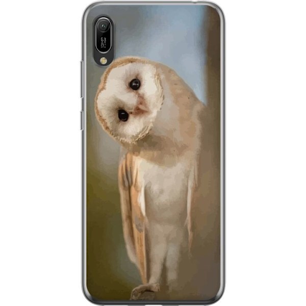 Huawei Y6 Pro (2019) Läpinäkyvä kuori Uggla Utelias Katse Lintumotiivi Metsä Luonto Grafinen Suunnittelu Suosittu Motiivi Eläin Teema Koriste