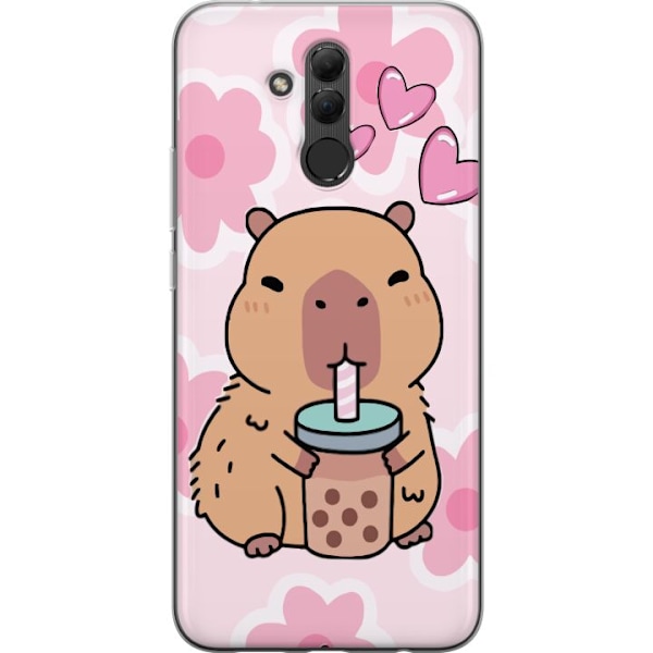 Huawei Mate 20 lite Läpinäkyvä kuori Kawaii Capybara Sydän