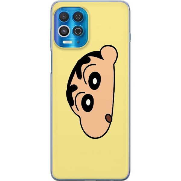 Motorola Edge S Läpinäkyvä kuori Peeking Shinchan