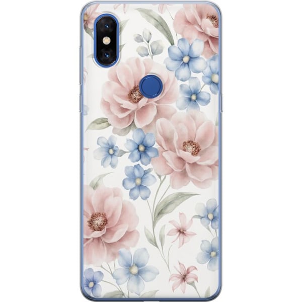 Xiaomi Mi Mix 3 Genomskinligt Skal Romantiska blommor