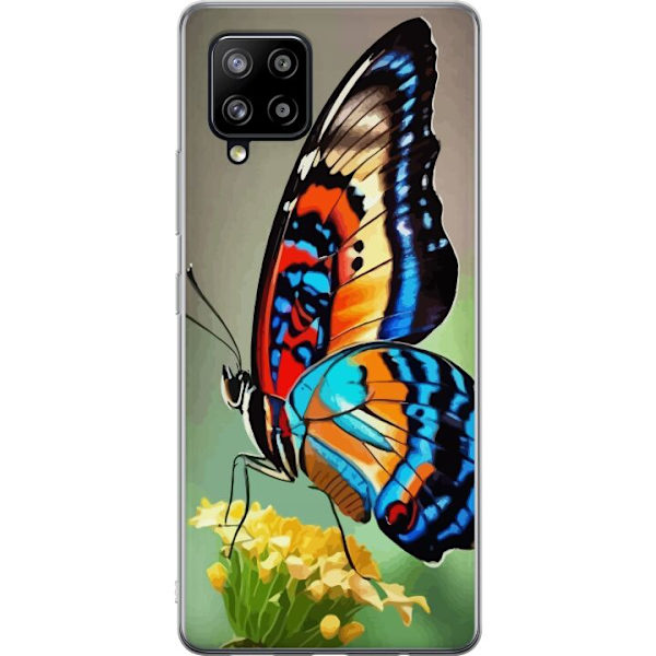 Samsung Galaxy A42 5G Gennemsigtig cover Sommerfugl Natur Sommer Motiv Vinger Farverig Design Populær Dekoration Grafisk Eksotisk Tema