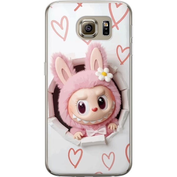 Samsung Galaxy S6 Läpinäkyvä kuori Labubu Sydän Taustakuva Pop Mart Rakkausteema Hahmodesign Suosittu Motiivi Keräilytaideteossarja
