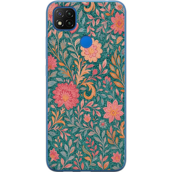 Xiaomi Redmi 9C NFC Läpinäkyvä kuori Floral Dream