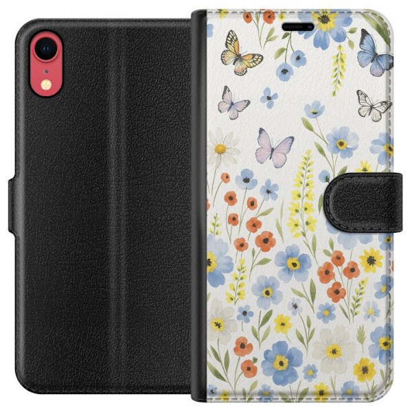 Apple iPhone XR Lompakkokotelo Kesäkukat