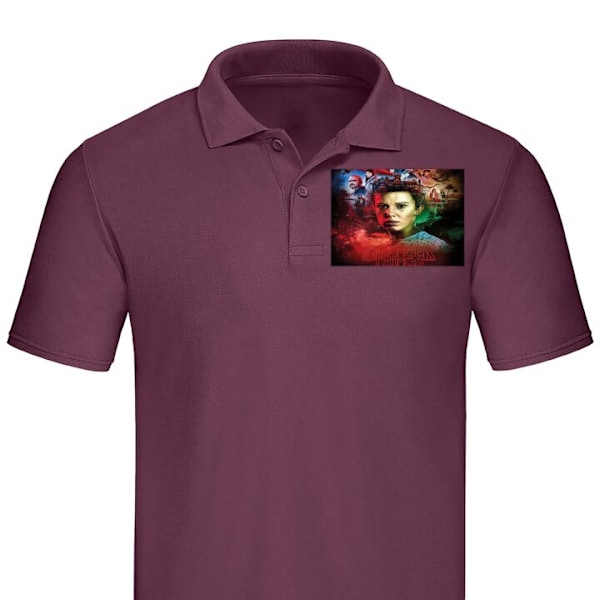 Poloshirt til Voksen | Elegant Poloshirt Fremmede Ting Bordeaux XX-Large