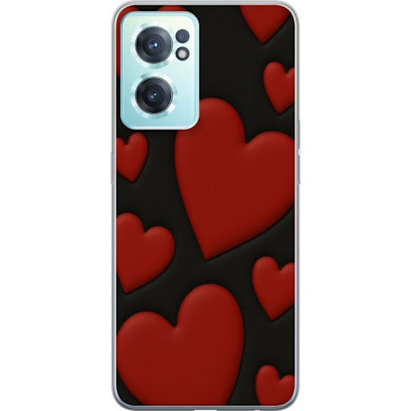 OnePlus Nord CE 2 5G Genomskinligt Skal Red Velvet Hearts