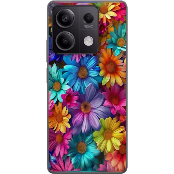 Xiaomi Redmi Note 13 Pro Gennemsigtig cover Gerbera Blomster Farverigt Dekoration Blomstmotiv Populær Hjemmeindretning Farverig Vægkunst Design