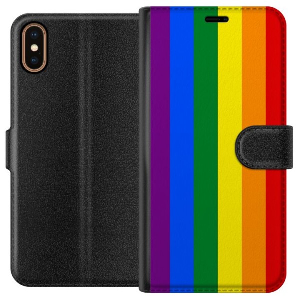 Apple iPhone X Lompakkokotelo Pride Flagga