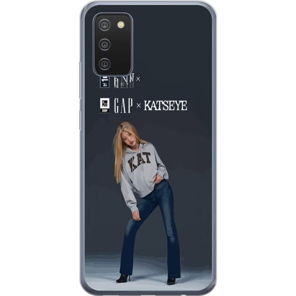 Kompatibelt Mobilskal till Samsung Galaxy A02s KATSEYE blond modebild grå