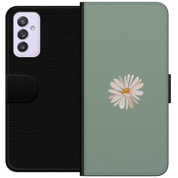 Samsung Galaxy A82 5G Lompakkokotelo Vihreä Minimalikukka - tyylikäs kukka vihreällä taustalla