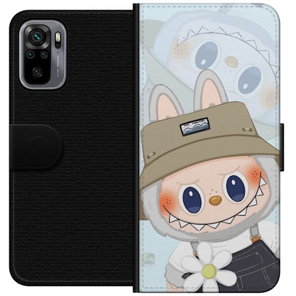 Xiaomi Redmi Note 10S Lompakkokotelo Labubu hattuineen - Pop Mart -hahmo Mr. Butcher retrotyylillä ja luonteella