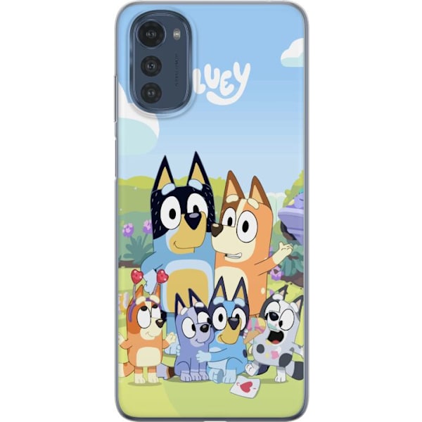 Motorola Moto E32s Läpinäkyvä kuori Bluey puhelinkotelo koko perheen kanssa värikkäässä suunnittelussa