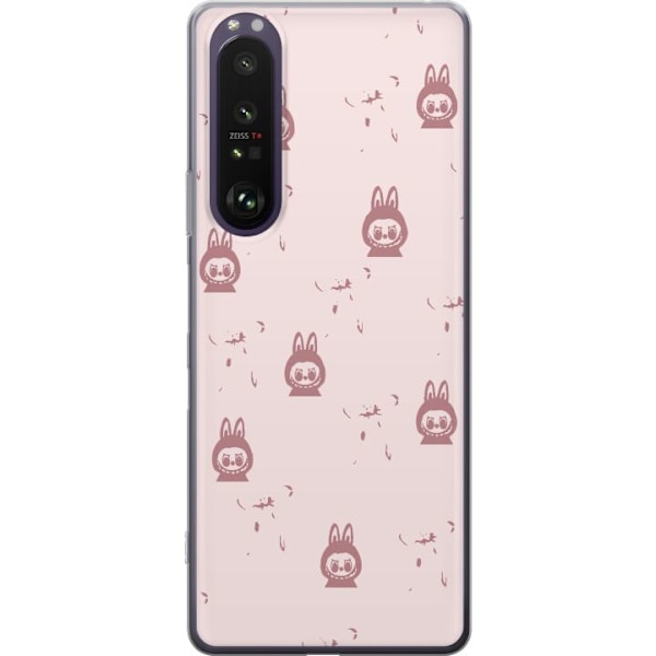 Sony Xperia 1 III Läpinäkyvä kuori Labubu Neon Pop - Neonvärinen pop art hirviö