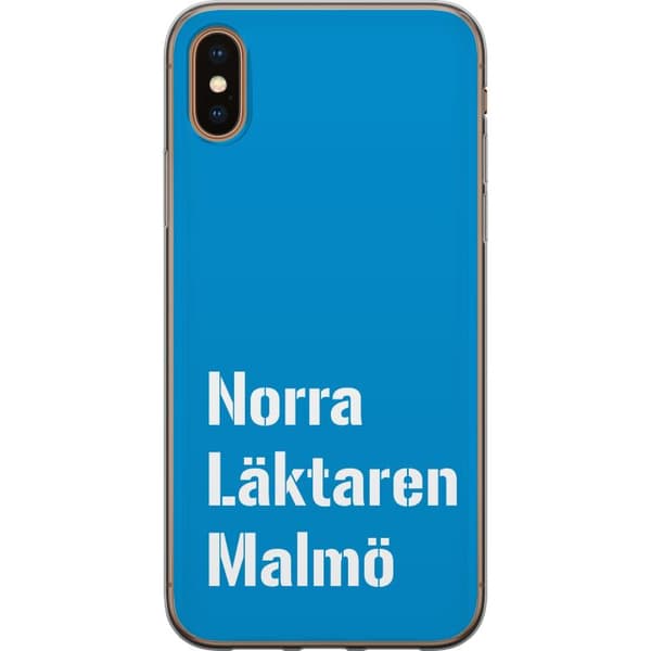 Kompatibelt Mobildeksel til Apple iPhone X Minimalistisk blå tekstdesign med Malmö-tema og moderne typografisk stil blå
