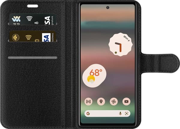 Kompatibel Tegnebogsetui til Google Pixel 6a Monet – Blått stationsmotiv blå