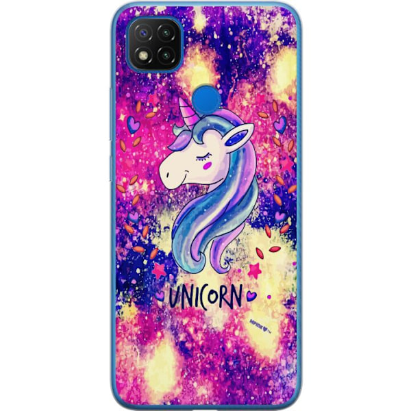 Xiaomi Redmi 9C Genomskinligt Skal Unicorn Enhörning