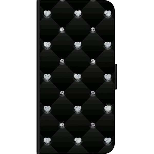 Kompatibel Tegnebogsetui til Samsung Galaxy A20s Bling Hjerte