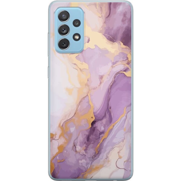 Samsung Galaxy A52 5G Läpinäkyvä kuori Marmori Violetti Kulta