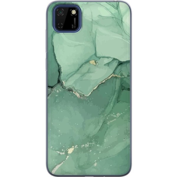 Huawei Y5p Gennemsigtig cover Grøn marmor