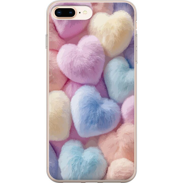 Apple iPhone 7 Plus Genomskinligt Skal Hjärtan Kärlek Grafisk Design Romantiskt Motiv Populärt Symbol Grafiskt Mönster Dekoration
