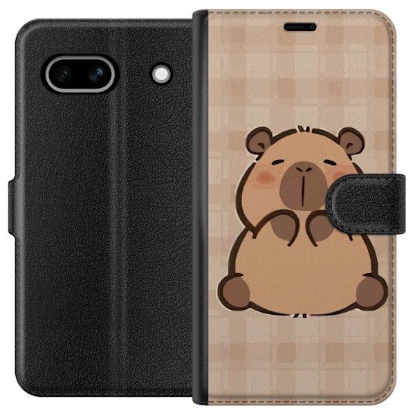 Google Pixel 7a Tegnebogsetui Mobilskal kawaii capybara flera figurer japansk stil