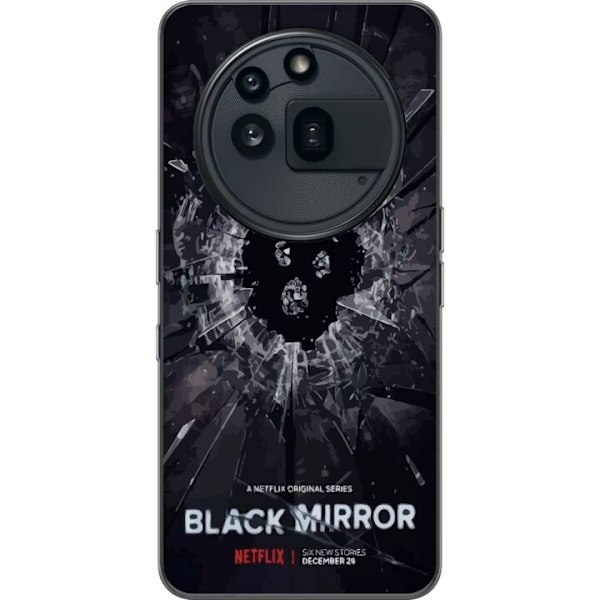 Nothing Phone (3a) Pro Genomskinligt Skal Black Mirror Sci-Fi Netflix Serie Dystopi Teknik Cyberpunk Mörkt TV Spelmotiv