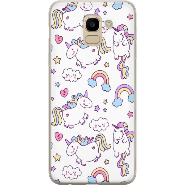 Samsung Galaxy J6 Gennemsigtig cover Unicorn Mønster