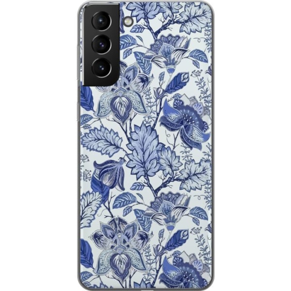 Samsung Galaxy S21+ 5G Gennemsigtig cover Blomster Blå...