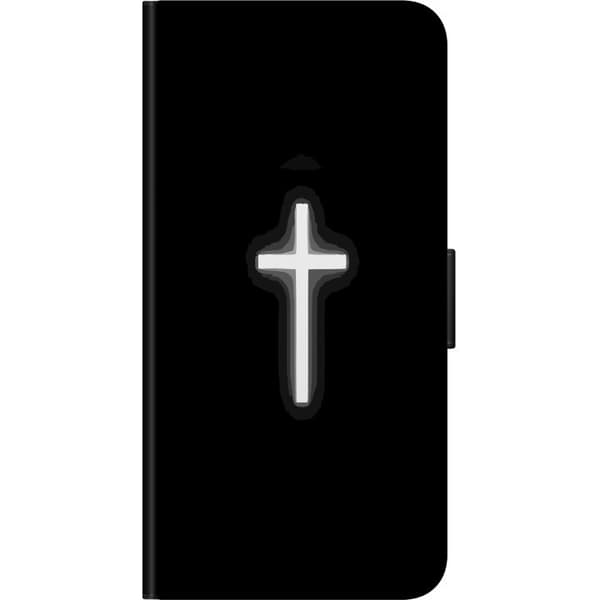 Kompatibel Tegnebogsetui til Samsung Galaxy Note9 Lysande vitt kors sort