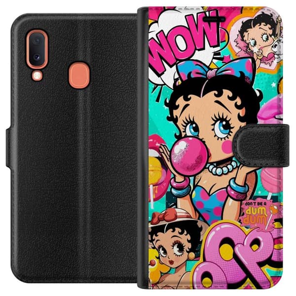Kompatibelt Plånboksfodral till Samsung Galaxy A20e Betty Boop