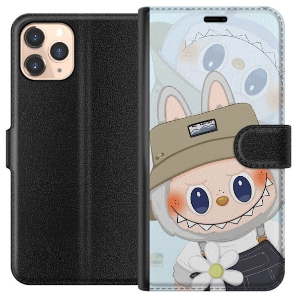 Apple iPhone 11 Pro Tegnebogsetui Labubu med hat - Pop Mart figur Mr. Butcher i retro-stil med karakter