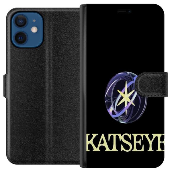 Kompatibelt Lommeboketui til Apple iPhone 12 KATSEYE logotyp svart