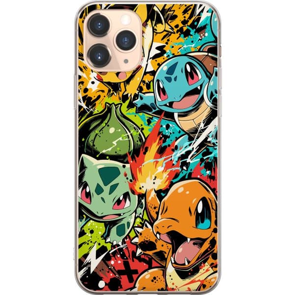 Kompatibelt Mobildeksel til Apple iPhone 11 Pro Bulbasaur, Charmander og Squirtle i fargerik graffitiinspirert actiondesign