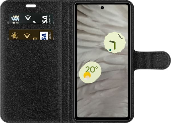 Kompatibelt Lommeboketui til Google Pixel 7a Rød That's Amore-tekst over mørkeblå og hvite loddrette striper blå