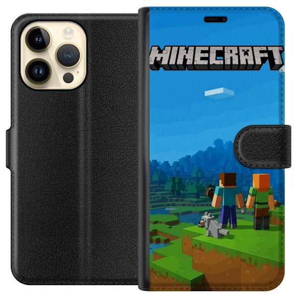 Apple iPhone 14 Pro Max Plånboksfodral Minecraft Key Art