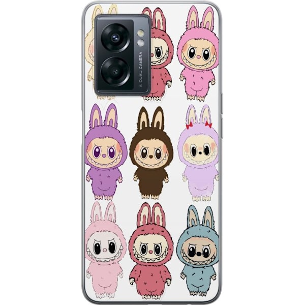 OnePlus Nord N300 Genomskinligt Skal Labubu Pink Monster – Popkonst med Kawaii-touch