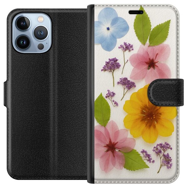 Apple iPhone 13 Pro Max Tegnebogsetui Pressede blomster