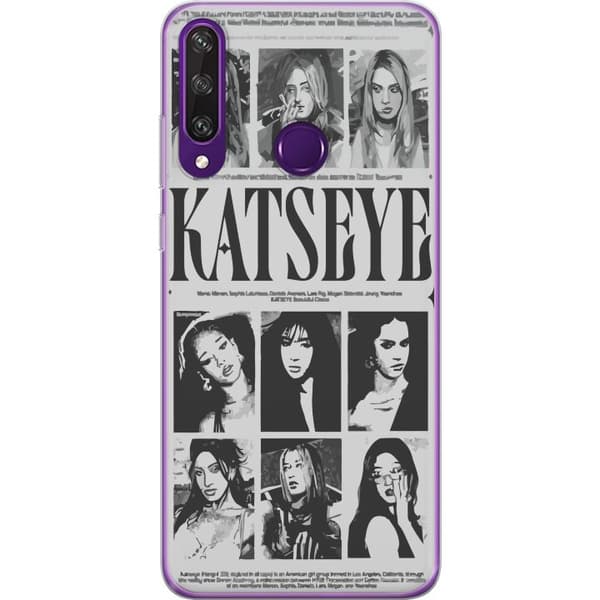 Kompatibelt Mobildeksel til Huawei Y6p KATSEYE svartvit poster grå