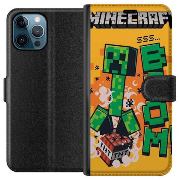 Apple iPhone 12 Pro Max Plånboksfodral Minecraft Boom