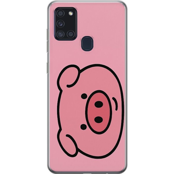 Samsung Galaxy A21s Genomskinligt Skal Kawaii Piggy