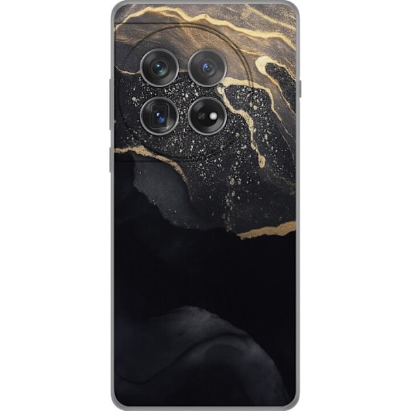 OnePlus 12 Gennemsigtig cover Sort guld abstrakt