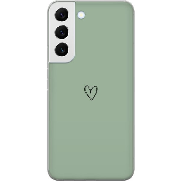 Samsung Galaxy S22+ 5G Gennemsigtig cover Hjerte Grøn