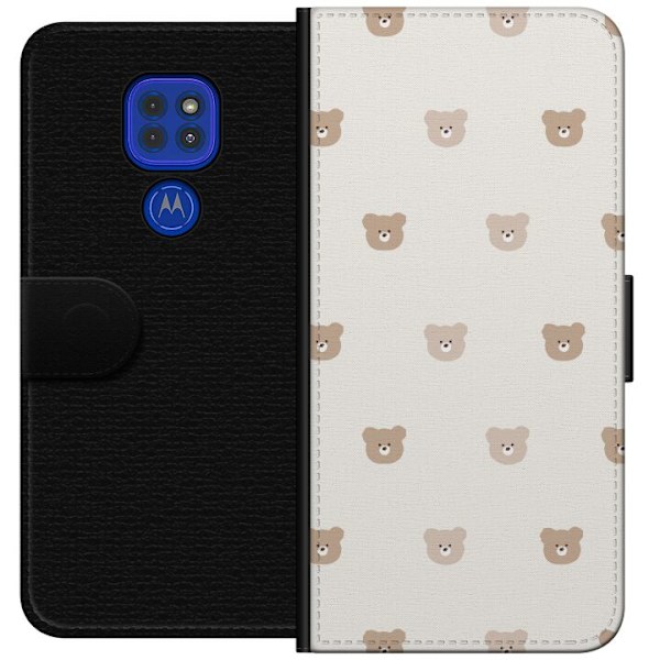 Motorola Moto G9 Play Tegnebogsetui Teddybaggrund - søde teddybjørne mod en blød baggrund