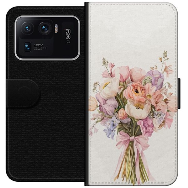 Xiaomi Mi 11 Ultra Plånboksfodral Mobilskal med färgglad blombukett i romantisk stil