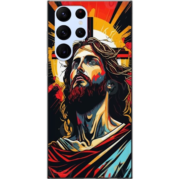 Samsung Galaxy S22 Ultra 5G Läpinäkyvä kuori Jeesus ja Kort