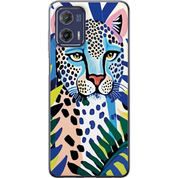 Motorola Moto G73 Gennemsigtig cover Livlig Leopard