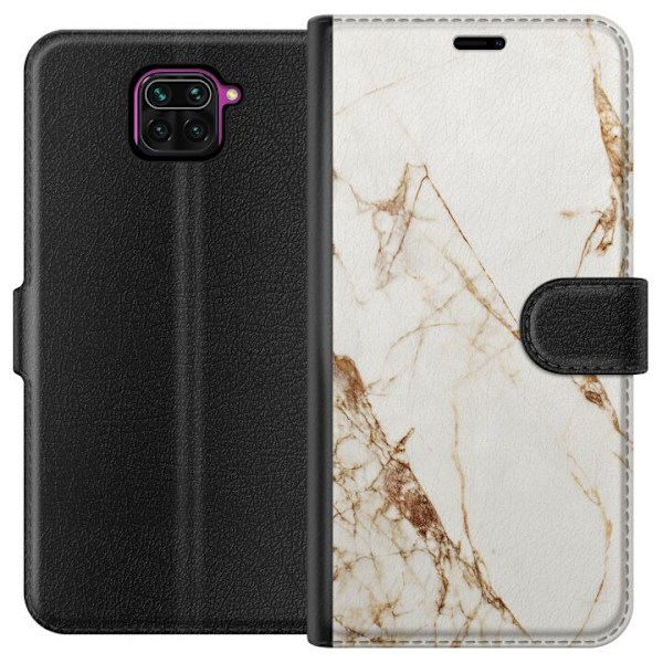 Xiaomi Redmi Note 9 Plånboksfodral Vit marmor