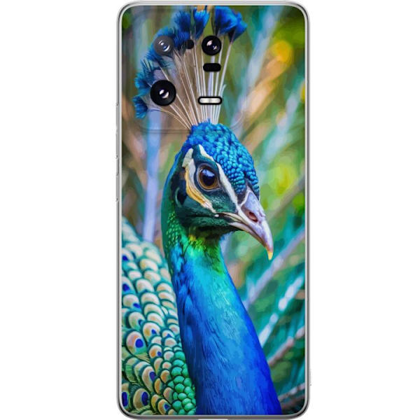 Xiaomi 13 Pro Läpinäkyvä kuori Pavun Sulat Värikäs Design Lintuaihe Eksoottinen Graafinen Suunnittelu Luonto Ylellinen Koristelu
